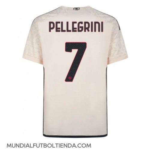 Camiseta AS Roma Lorenzo Pellegrini #7 Segunda Equipación Replica 2023-24 mangas cortas